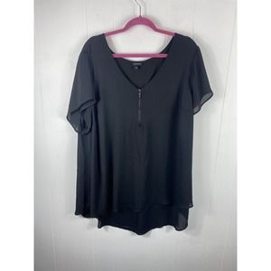 Torrid Black V-Neck Blouse